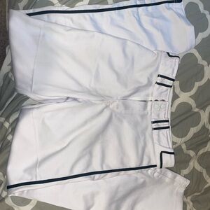 White Baseball Pants with Black Trim
